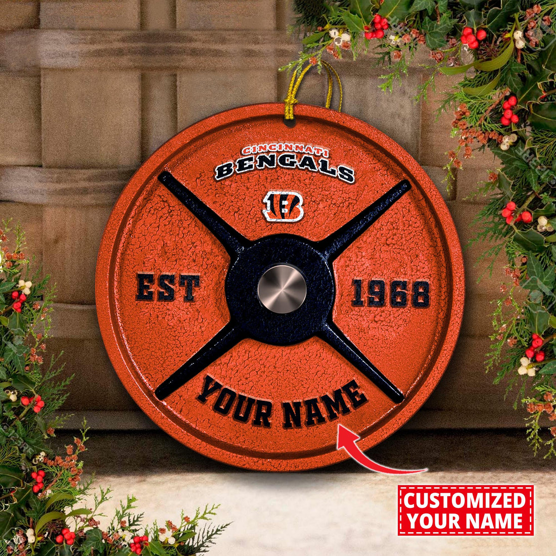 Cincinnati Bengals Fitness Circle Aluminium Custom Ornament 2 Side Trending New Arrivals H52884 ETUG311023
