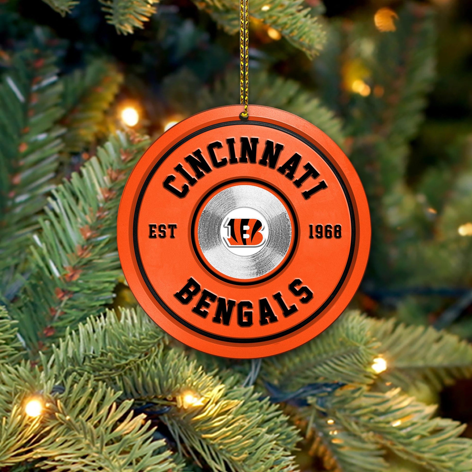 Cincinnati Bengals Fitness Circle Aluminium Ornament 2 Side Trending New Arrivals H52883 ETUG311023