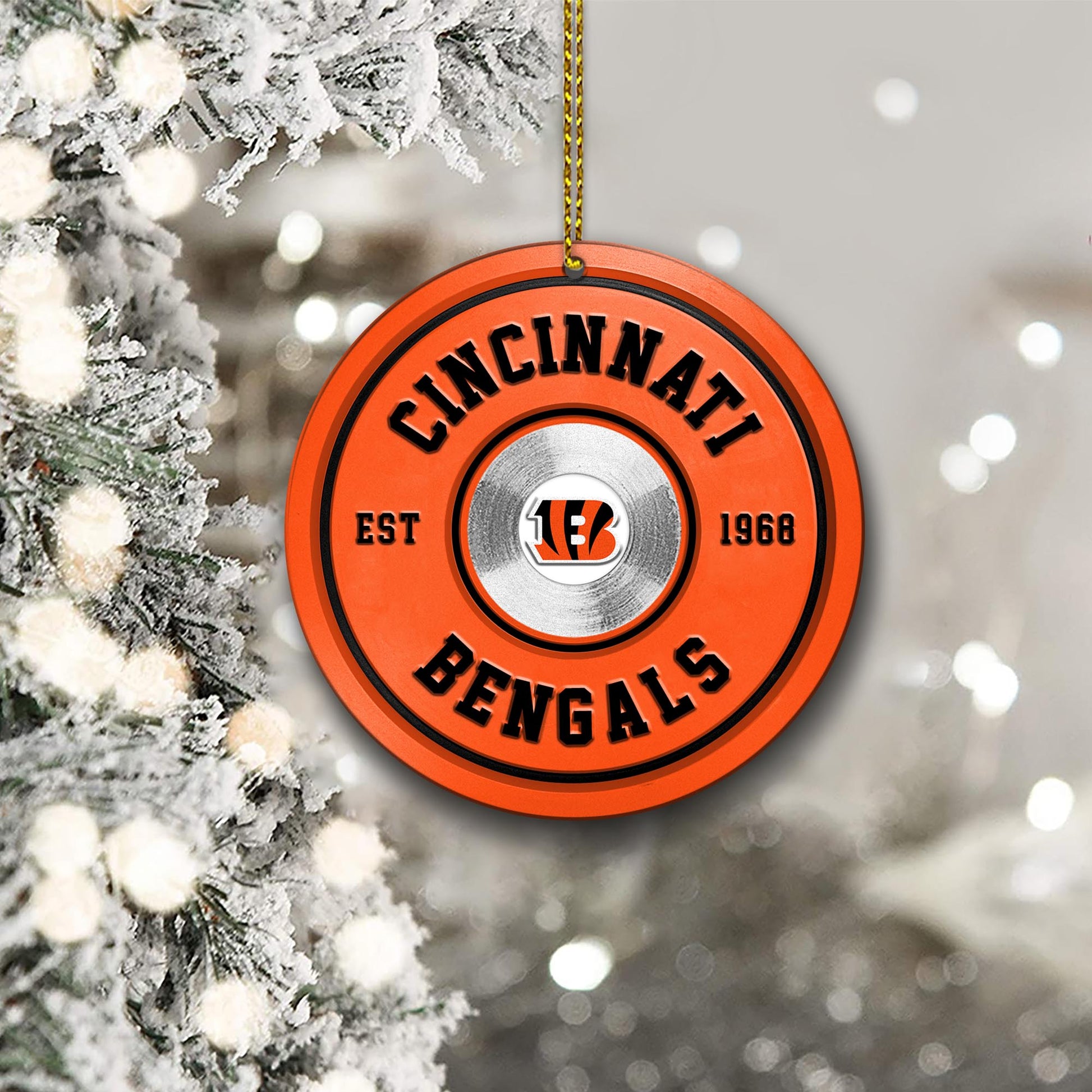 Cincinnati Bengals Fitness Circle Aluminium Ornament 2 Side Trending New Arrivals H52883 ETUG311023