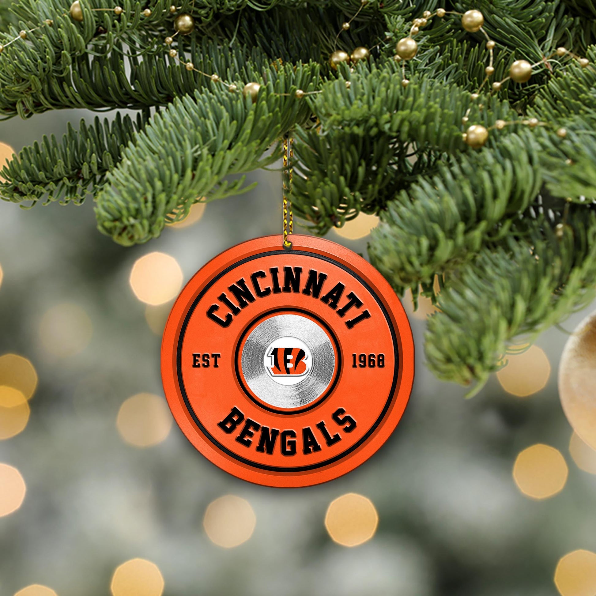 Cincinnati Bengals Fitness Circle Aluminium Ornament 2 Side Trending New Arrivals H52883 ETUG311023