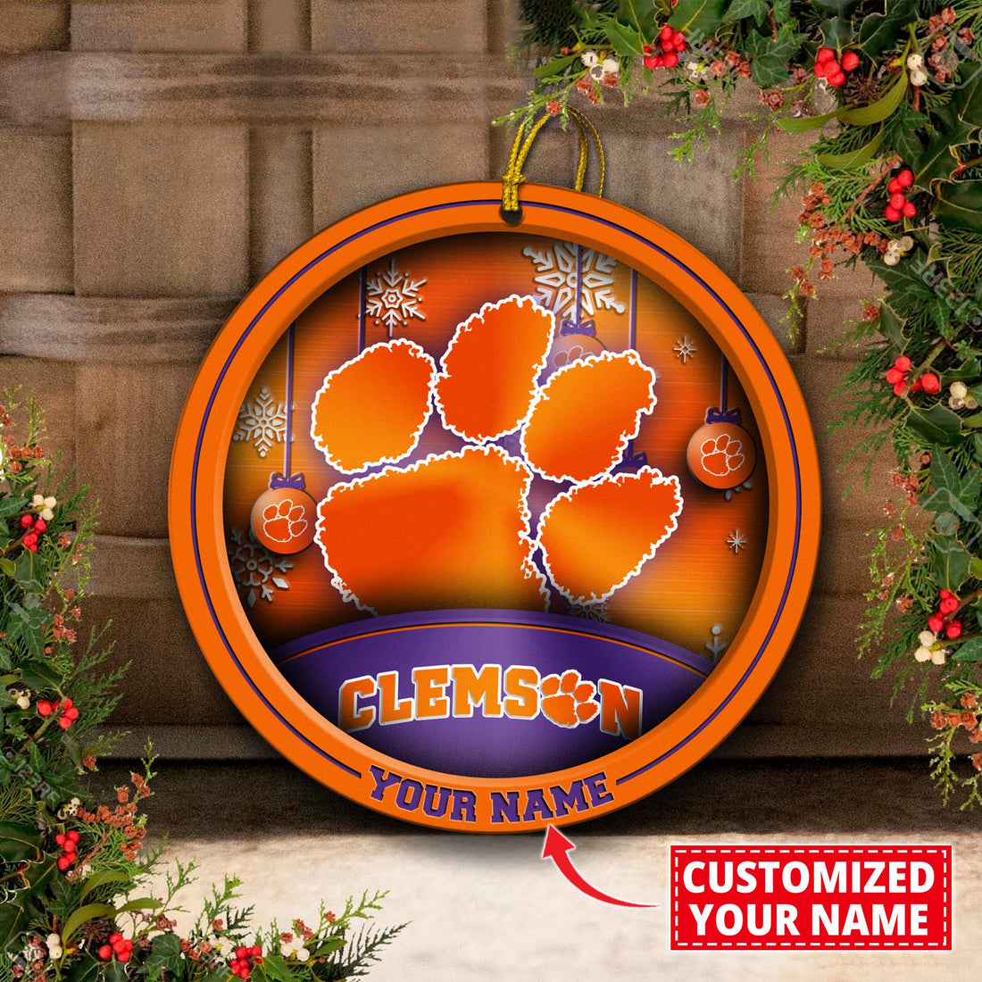 Clemson Tigers Circle Aluminium Custom Ornament 2 Side Trending New Arrivals H52912 ETUG311023
