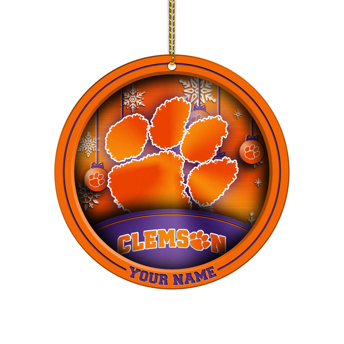 Clemson Tigers Circle Aluminium Custom Ornament 2 Side Trending New Arrivals H52912 ETUG311023