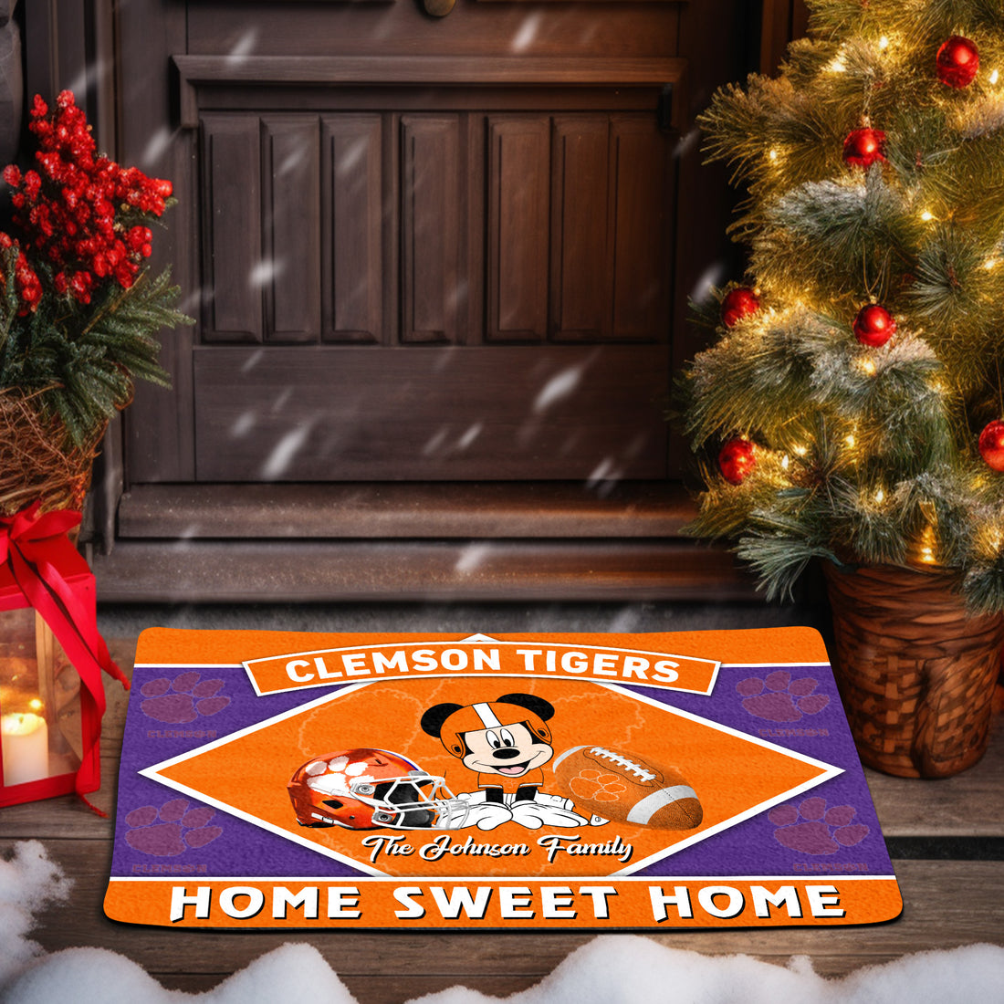 Clemson Tigers Doormat Custom Your Family Name, Sport Team And MK Doormat, FootBall Fan Gifts EHIVM-52722