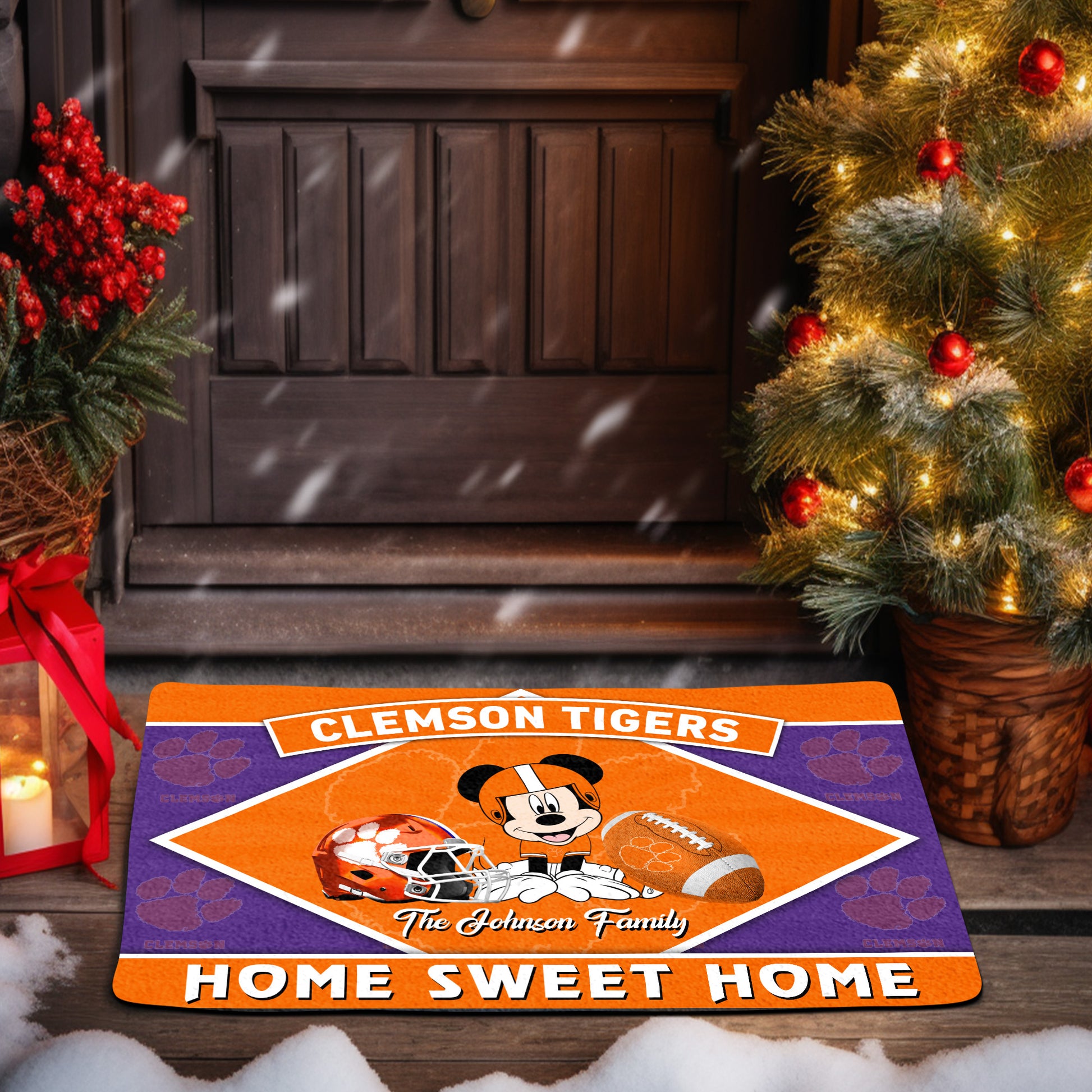 Clemson Tigers Doormat Custom Your Family Name, Sport Team And MK Doormat, FootBall Fan Gifts EHIVM-52722