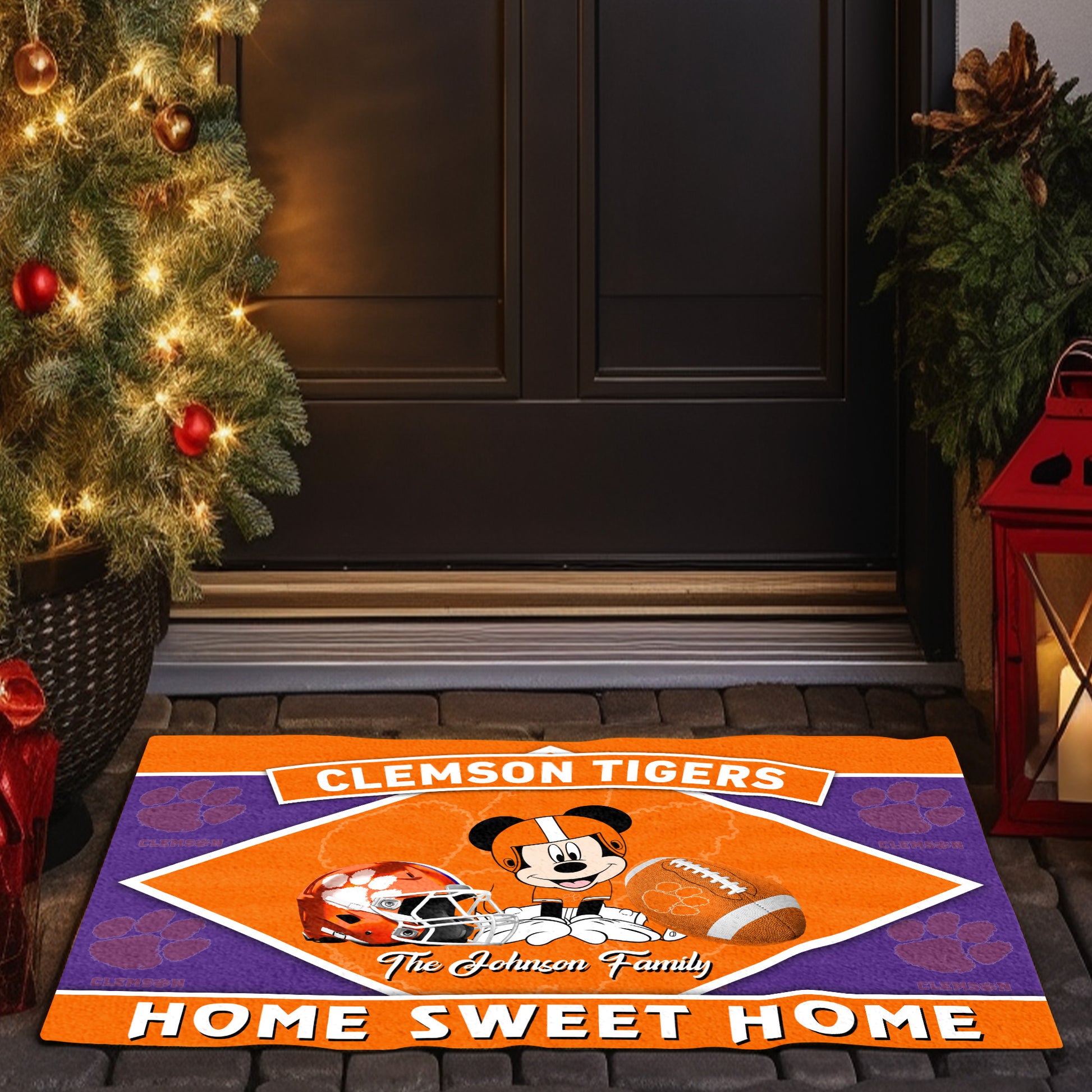 Clemson Tigers Doormat Custom Your Family Name, Sport Team And MK Doormat, FootBall Fan Gifts EHIVM-52722