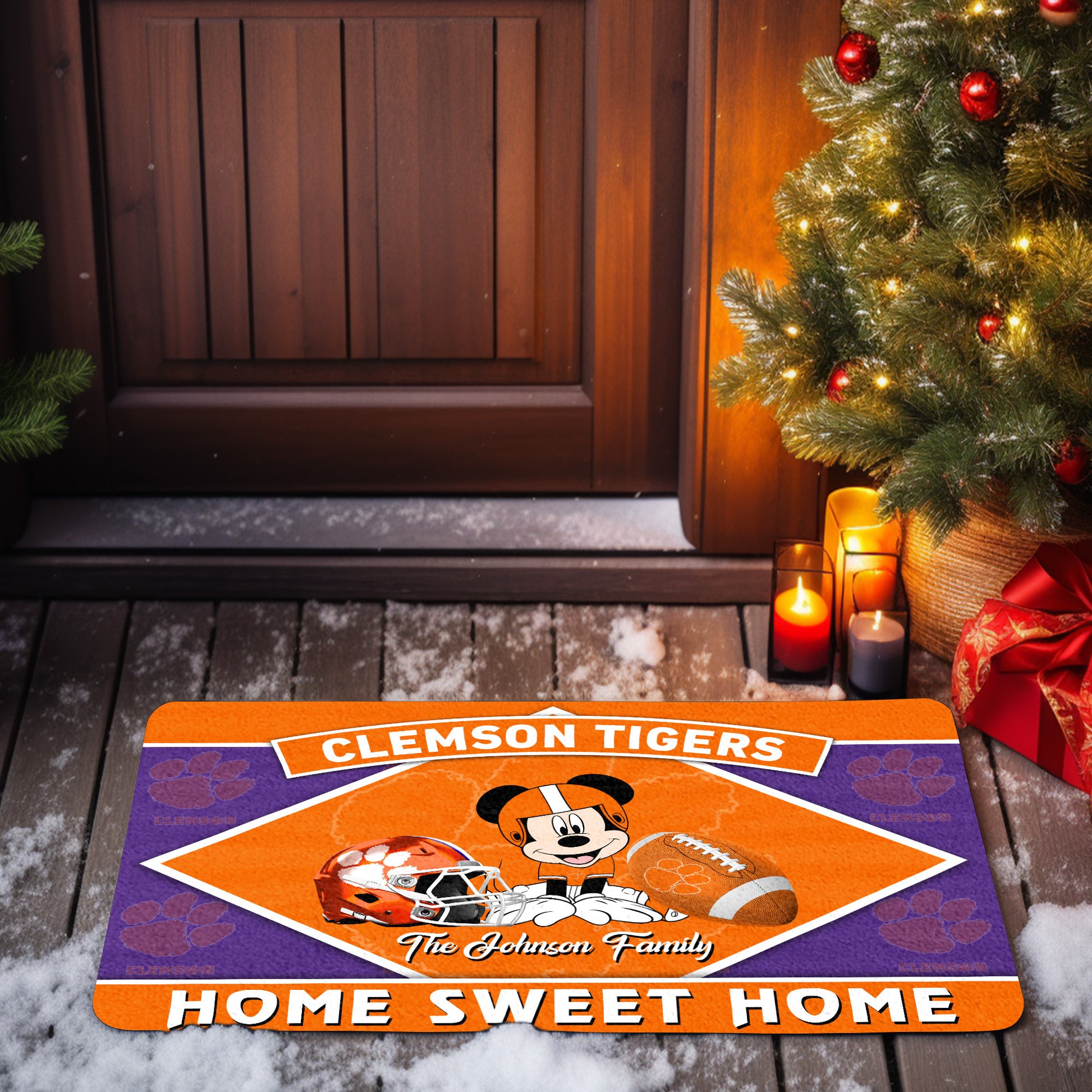 Clemson Tigers Doormat Custom Your Family Name, Sport Team And MK Doormat, FootBall Fan Gifts EHIVM-52722