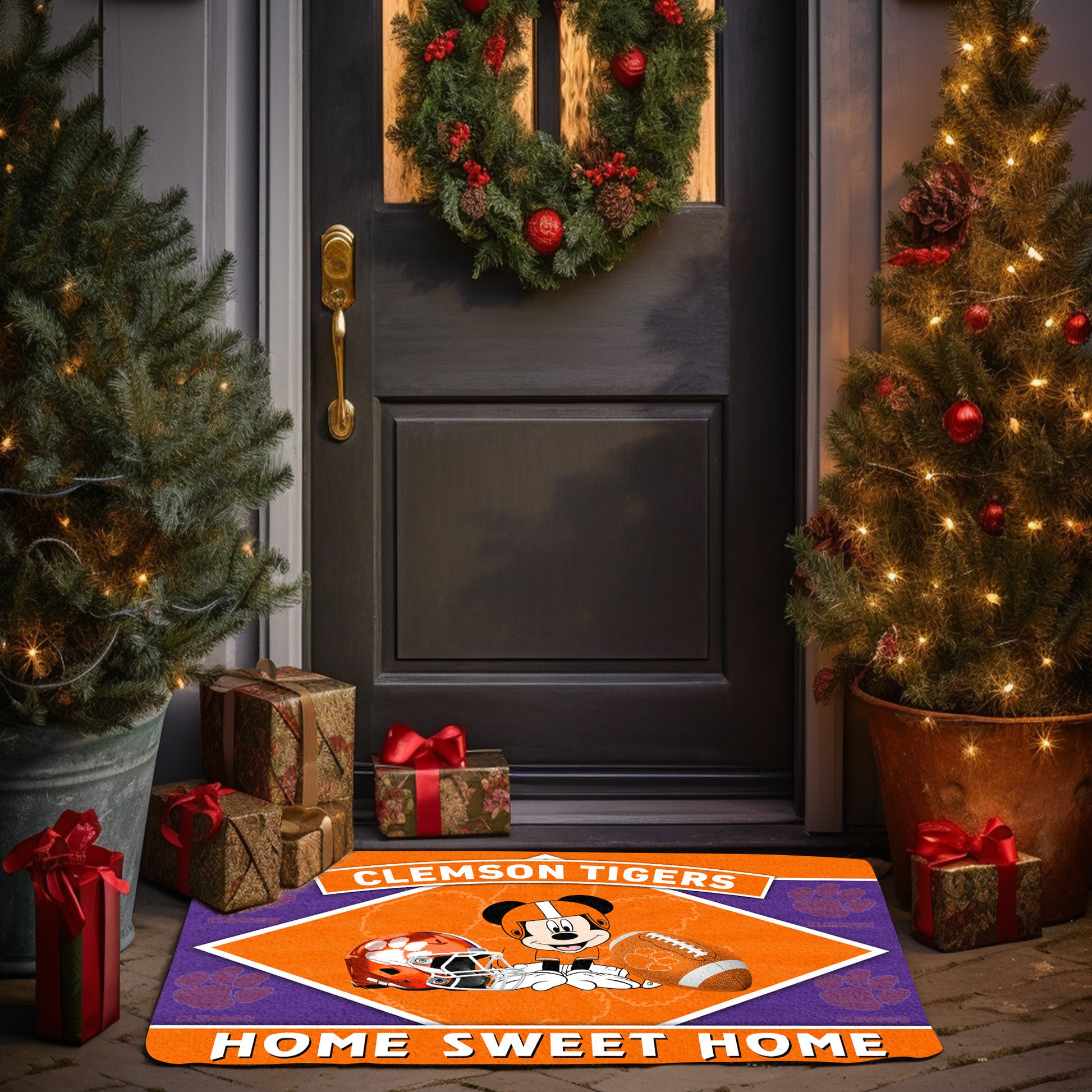 Clemson Tigers Doormat, Sport Team And MK Doormat, FootBall Fan Gifts
