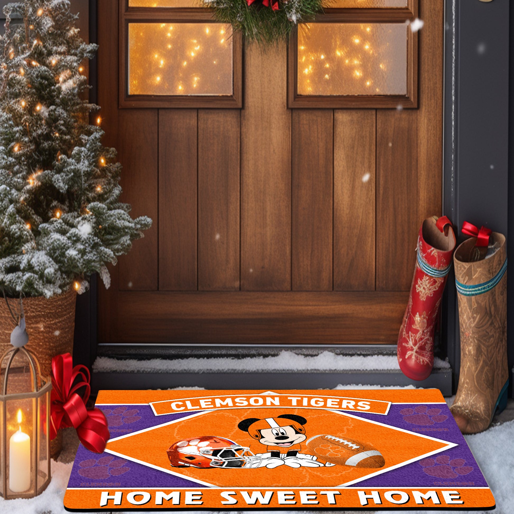 Clemson Tigers Doormat, Sport Team And MK Doormat, FootBall Fan Gifts