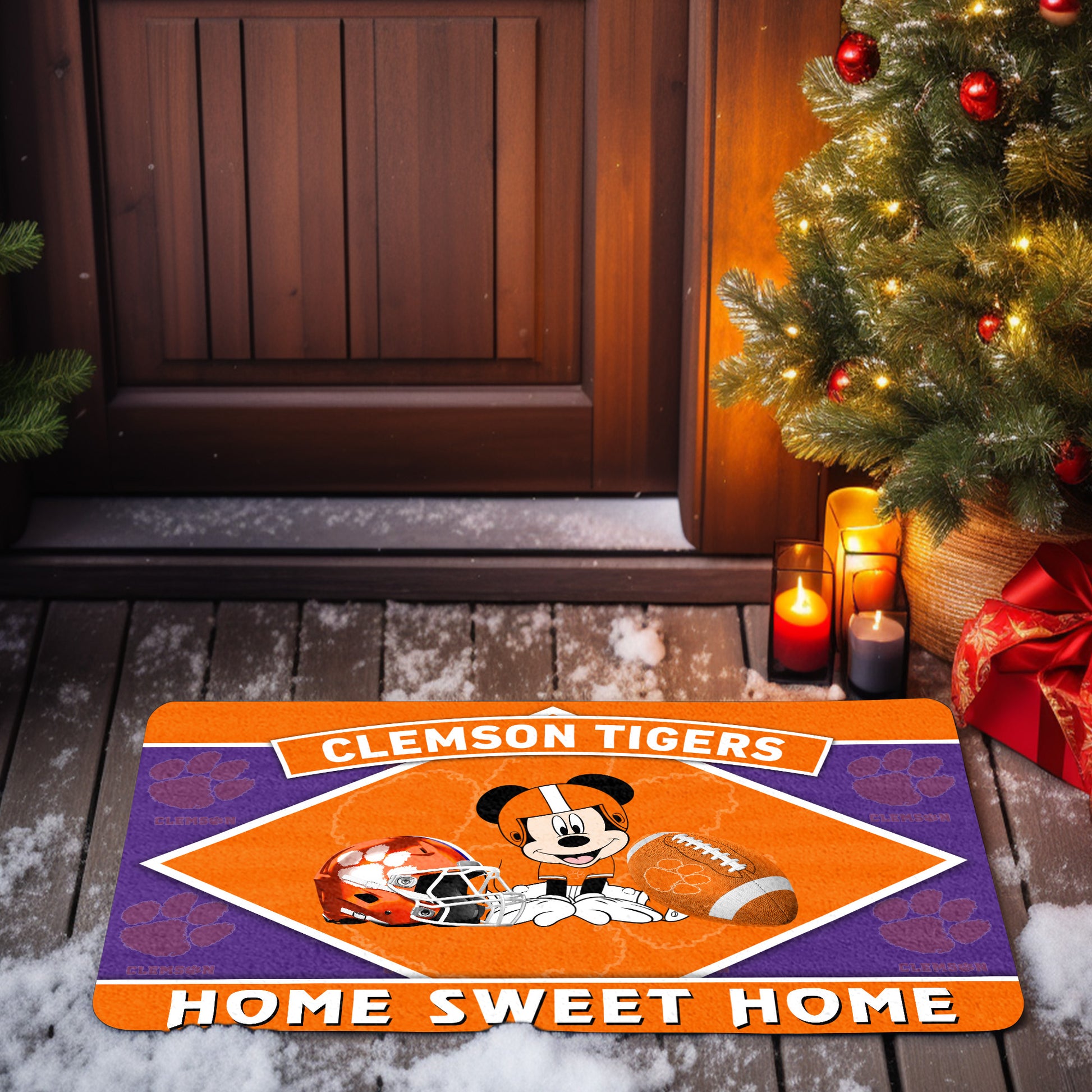 Clemson Tigers Doormat, Sport Team And MK Doormat, FootBall Fan Gifts