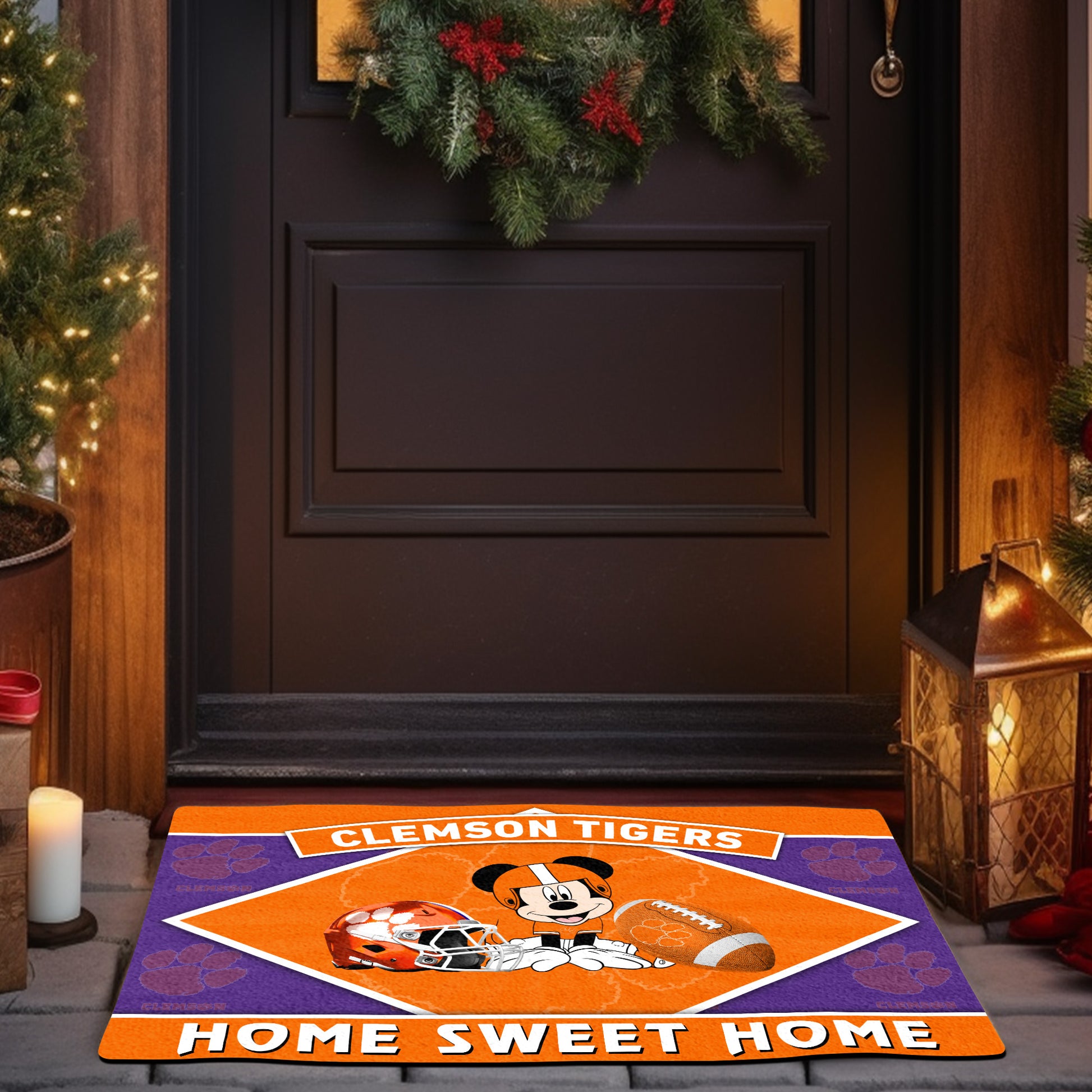 Clemson Tigers Doormat, Sport Team And MK Doormat, FootBall Fan Gifts
