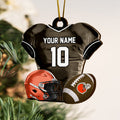 Cleveland Browns 2 Layered Piece Wooden Ornament Custom Name And Number, Sport Team Ornament, Sport Gifts ETRG-52175