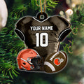 Cleveland Browns 2 Layered Piece Wooden Ornament Custom Name And Number, Sport Team Ornament, Sport Gifts ETRG-52175