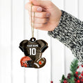 Cleveland Browns 2 Layered Piece Wooden Ornament Custom Name And Number, Sport Team Ornament, Sport Gifts ETRG-52175