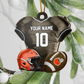Cleveland Browns 2 Layered Piece Wooden Ornament Custom Name And Number, Sport Team Ornament, Sport Gifts ETRG-52175