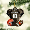 Cleveland Browns 2 Layered Piece Wooden Ornament Custom Name And Number, Sport Team Ornament, Sport Gifts ETRG-52175