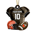 Cleveland Browns 2 Layered Piece Wooden Ornament Custom Name And Number, Sport Team Ornament, Sport Gifts ETRG-52175