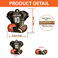 Cleveland Browns 2 Layered Piece Wooden Ornament Custom Name And Number, Sport Team Ornament, Sport Gifts ETRG-52175
