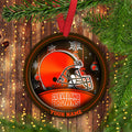 Cleveland Browns Circle Aluminium Custom Ornament 2 Side Trending New Arrivals H52912 ETUG311023