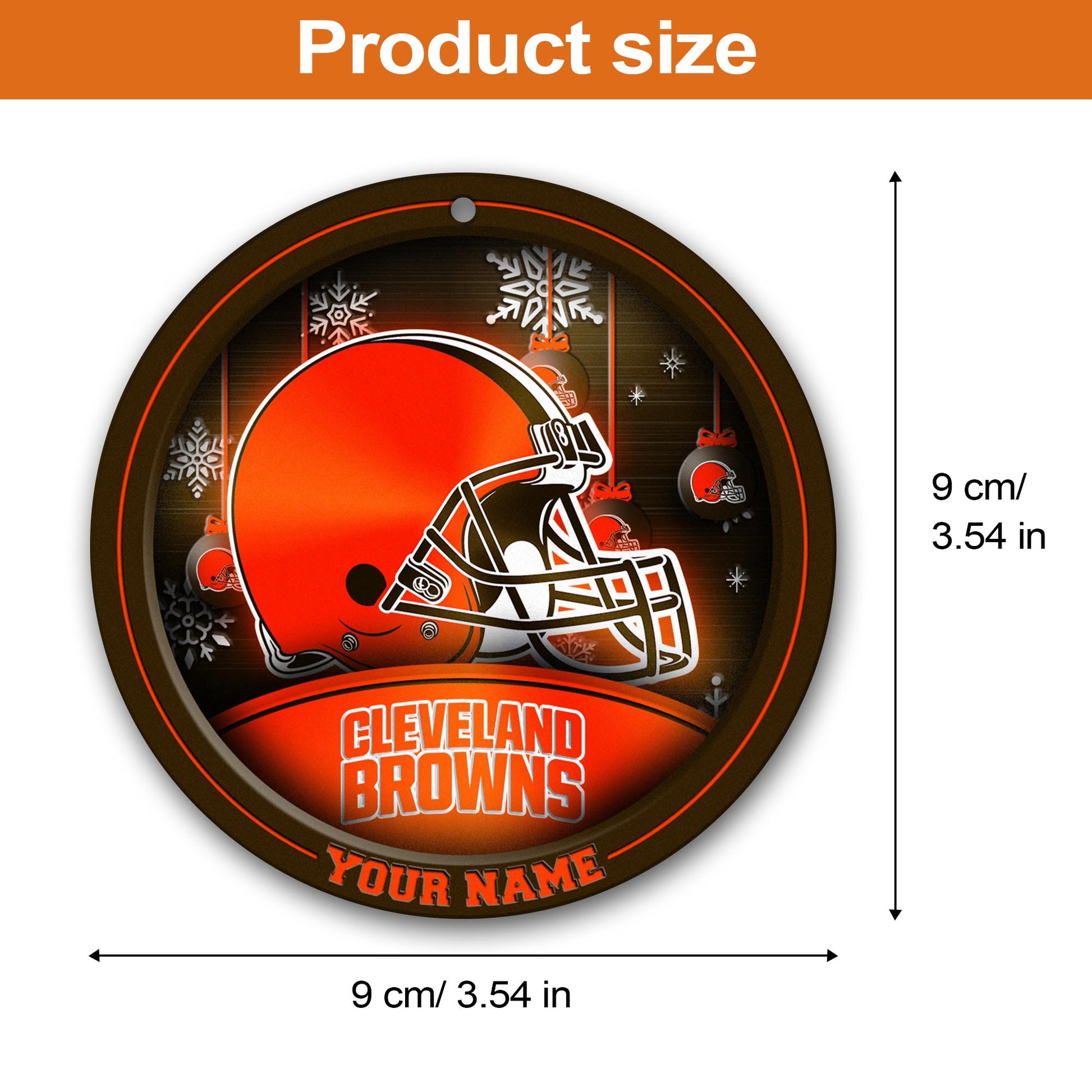 Cleveland Browns Circle Aluminium Custom Ornament 2 Side Trending New Arrivals H52912 ETUG311023