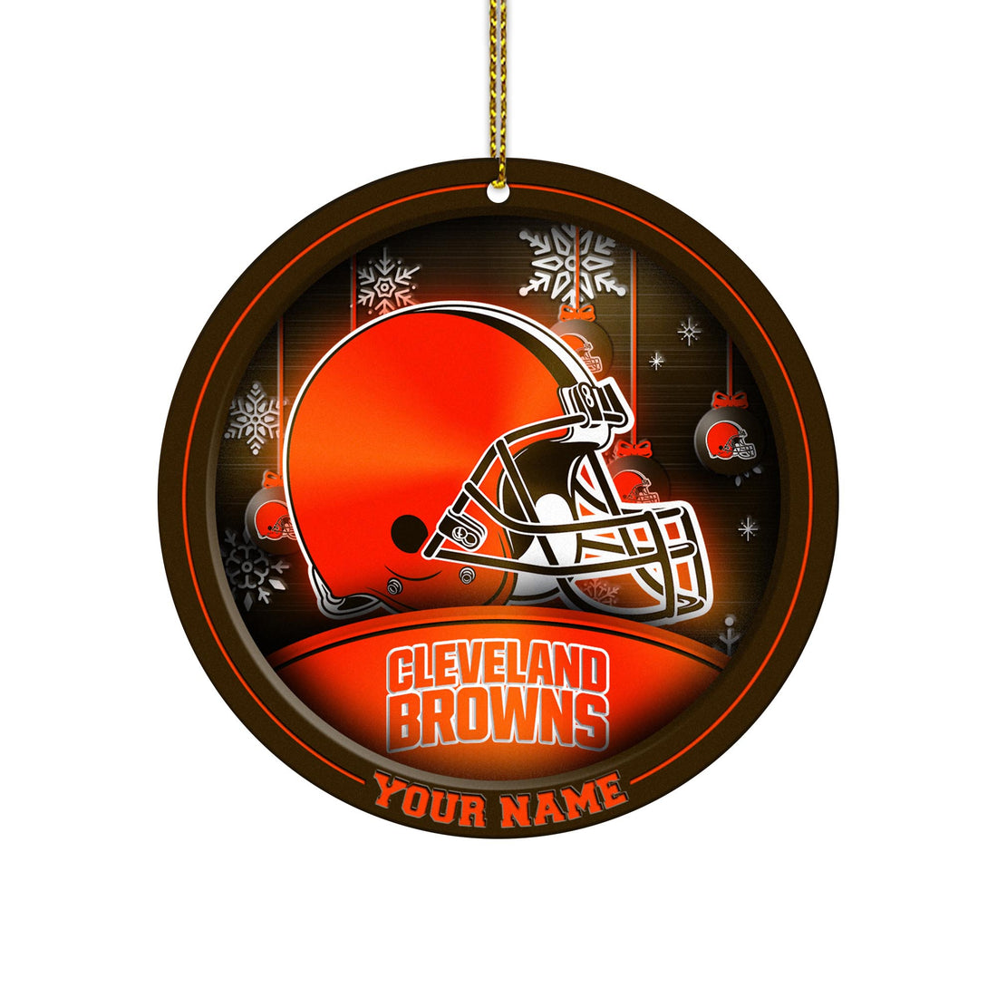 Cleveland Browns Circle Aluminium Custom Ornament 2 Side Trending New Arrivals H52912 ETUG311023