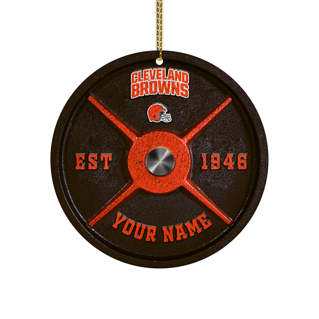 Cleveland Browns Fitness Circle Aluminium Custom Ornament 2 Side Trending New Arrivals H52884 ETUG311023
