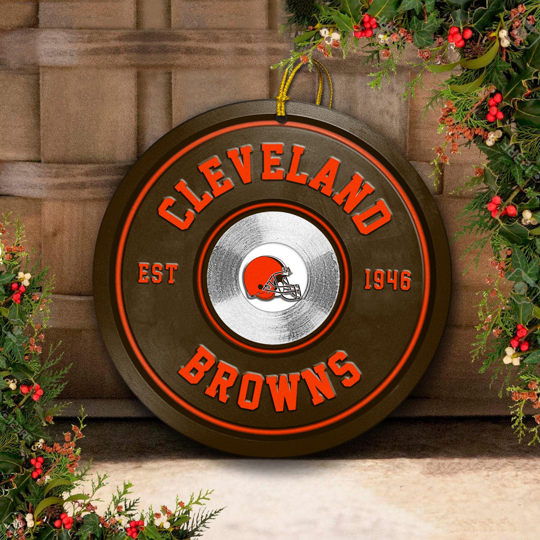 Cleveland Browns Fitness Circle Aluminium Ornament 2 Side Trending New Arrivals H52883 ETUG311023