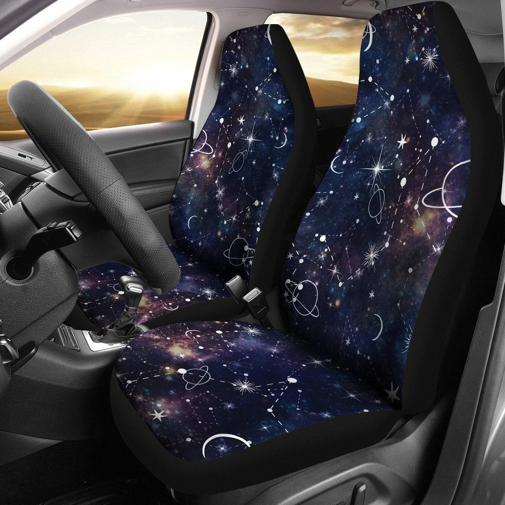 Constellation Galaxy Space Print Universal Fit Car Seat Covers GearFrost