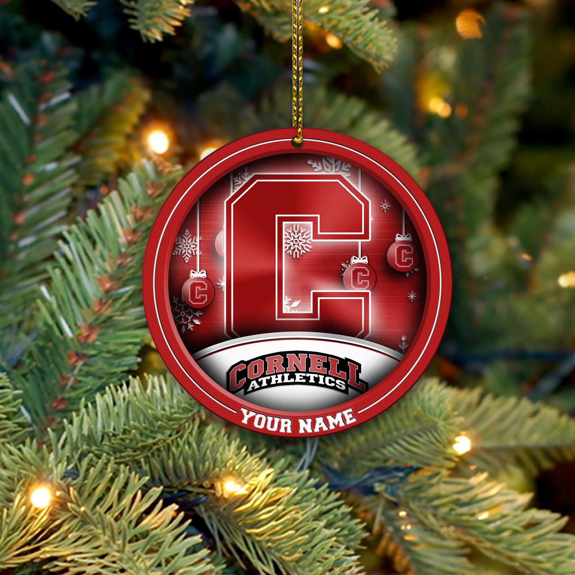 Cornell Big Red Circle Aluminium Custom Ornament 2 Side Trending New Arrivals H52912 ETUG311023