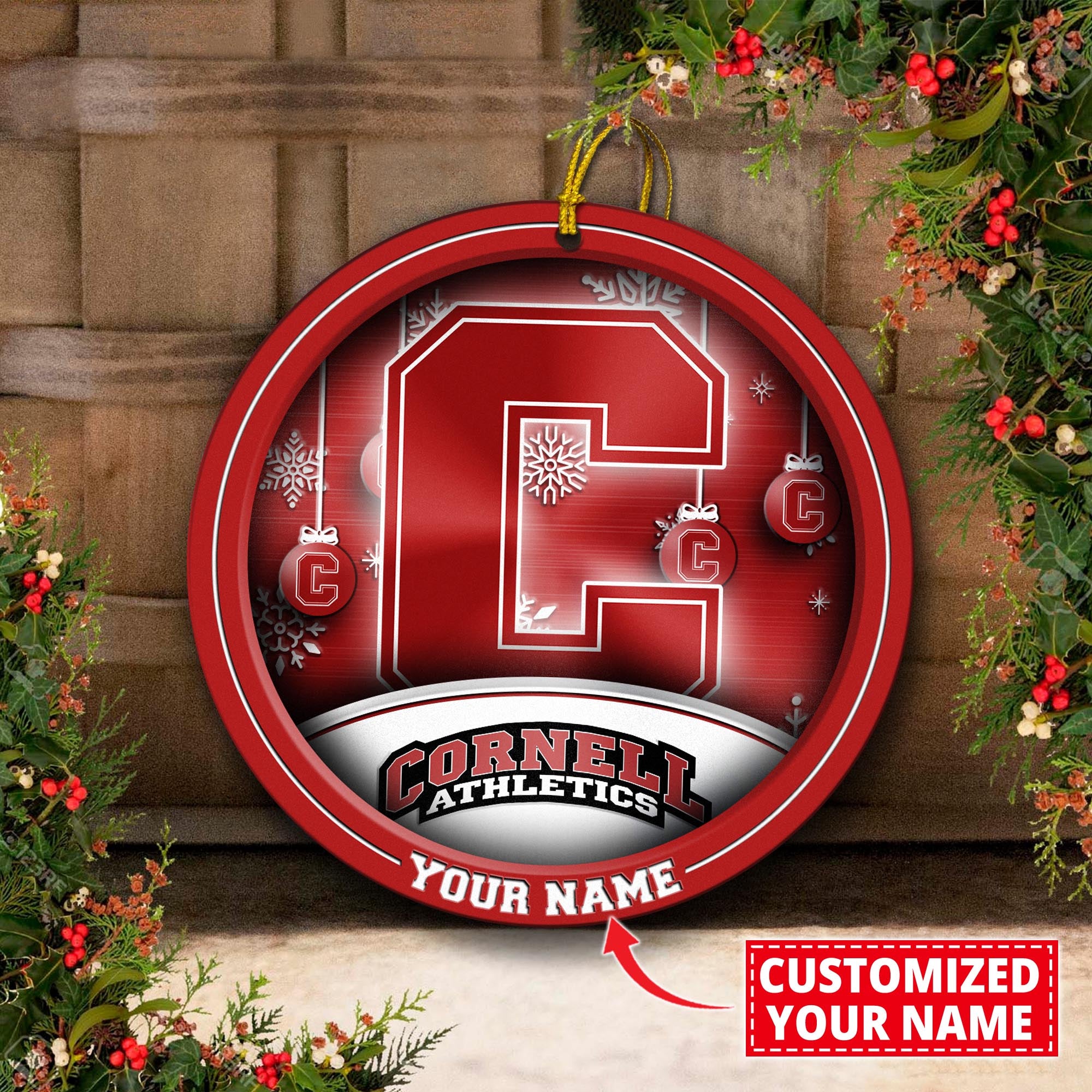 Cornell Big Red Circle Aluminium Custom Ornament 2 Side Trending New Arrivals H52912 ETUG311023