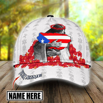 Customize Name Puerto Rico Classic Cap, Hibiscus Puerto Rican Cap Hat, Puerto Rico Gifts