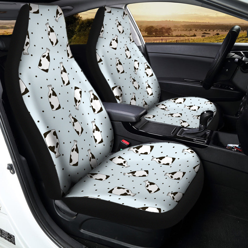 Cow Milk Bottle Pattern Print Universal Fit Car Seat Covers