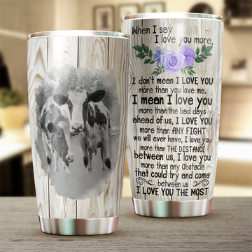 Cow Tumbler, Gift for Couples, Husband, Wife, Parents, Lovers, Gift for Farmers, Cow Lovers, Chicken Lovers  20 oz