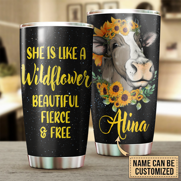 Personalized Cow Tumbler, Personalized Gift for Farmers, Cow Lovers, Chicken Lovers