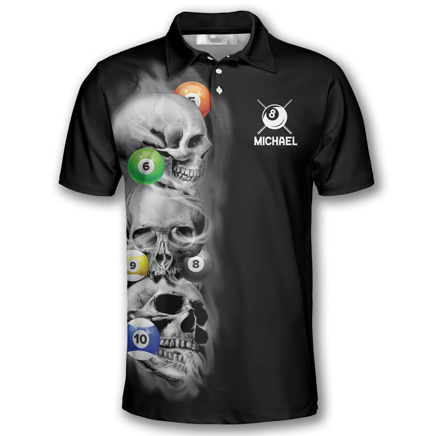 Skull Addicted Custom Billiard Shirts for Men, Men's Billiard Polo Shirts, Custom Billiard ball for Team