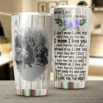 Dachshund Tumbler, Gift for Couples, Husband, Wife, Parents, Lovers, Gift for Dachshund Lovers 20 OZ car mug cup