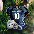 Dallas Cowboys 2 Layered Piece Wooden Ornament Custom Name And Number, Sport Team Ornament, Sport Gifts ETRG-52175