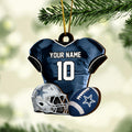 Dallas Cowboys 2 Layered Piece Wooden Ornament Custom Name And Number, Sport Team Ornament, Sport Gifts ETRG-52175