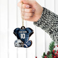 Dallas Cowboys 2 Layered Piece Wooden Ornament Custom Name And Number, Sport Team Ornament, Sport Gifts ETRG-52175
