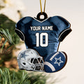 Dallas Cowboys 2 Layered Piece Wooden Ornament Custom Name And Number, Sport Team Ornament, Sport Gifts ETRG-52175