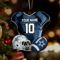 Dallas Cowboys 2 Layered Piece Wooden Ornament Custom Name And Number, Sport Team Ornament, Sport Gifts ETRG-52175