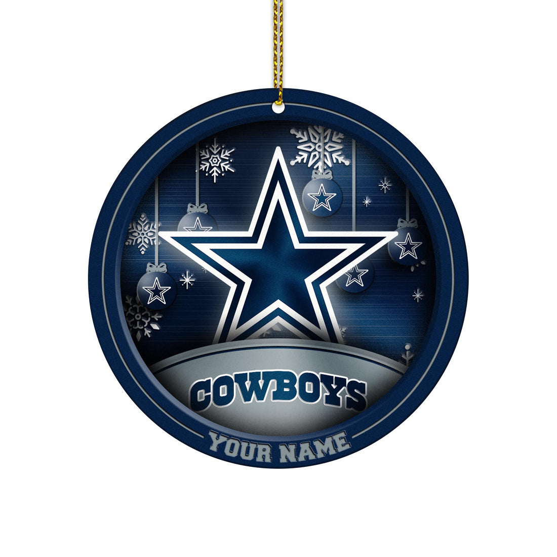Dallas Cowboys Circle Aluminium Custom Ornament 2 Side Trending New Arrivals H52912 ETUG311023