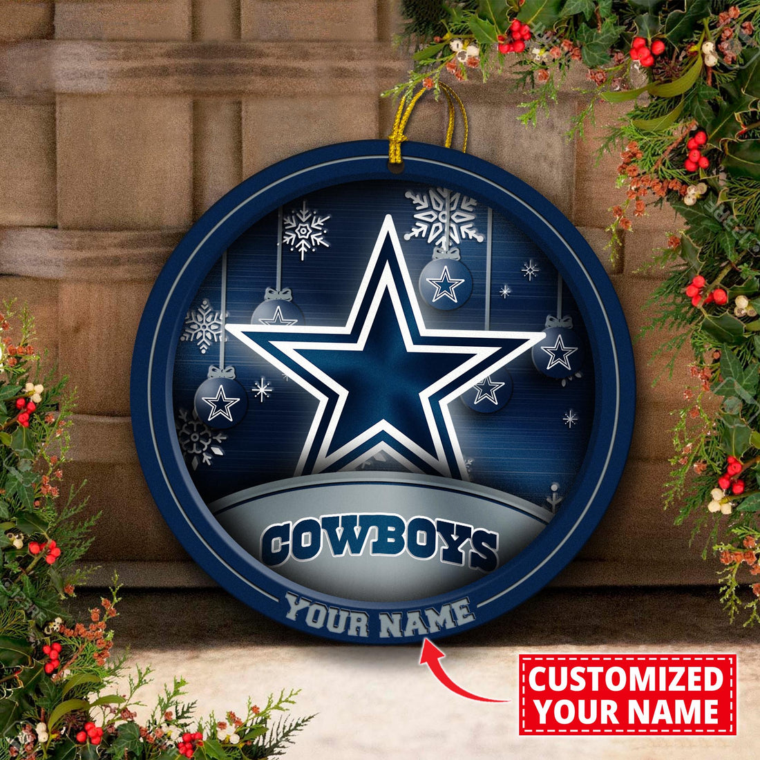 Dallas Cowboys Circle Aluminium Custom Ornament 2 Side Trending New Arrivals H52912 ETUG311023