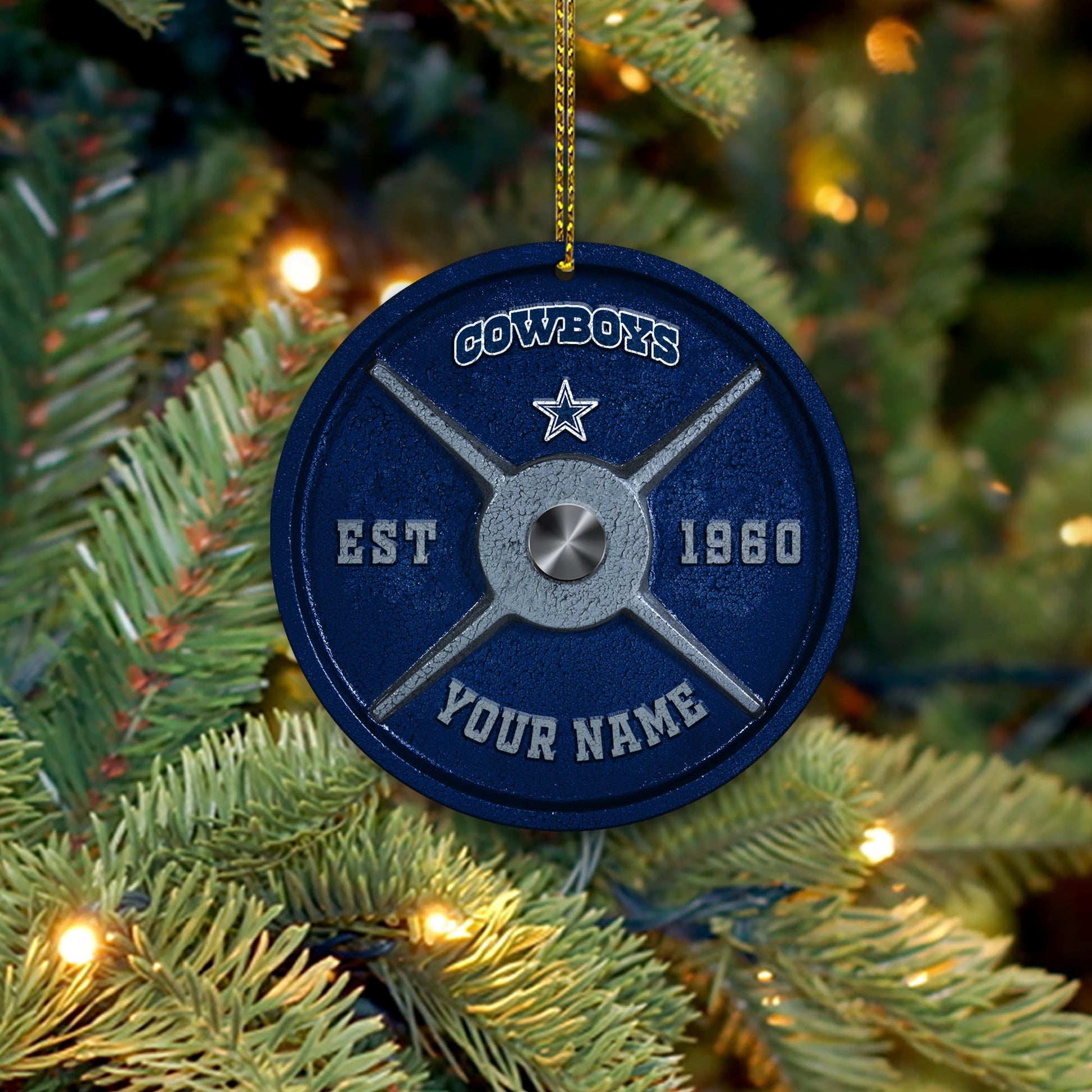 Dallas Cowboys Fitness Circle Aluminium Custom Ornament 2 Side Trending New Arrivals H52884 ETUG311023