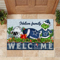 Dallas Cowboys Football Team Doormat Personalized Your Family Name, Sport And Grinch Doormat, Football Lovers Gifts, Home Decorations ETHY-53152