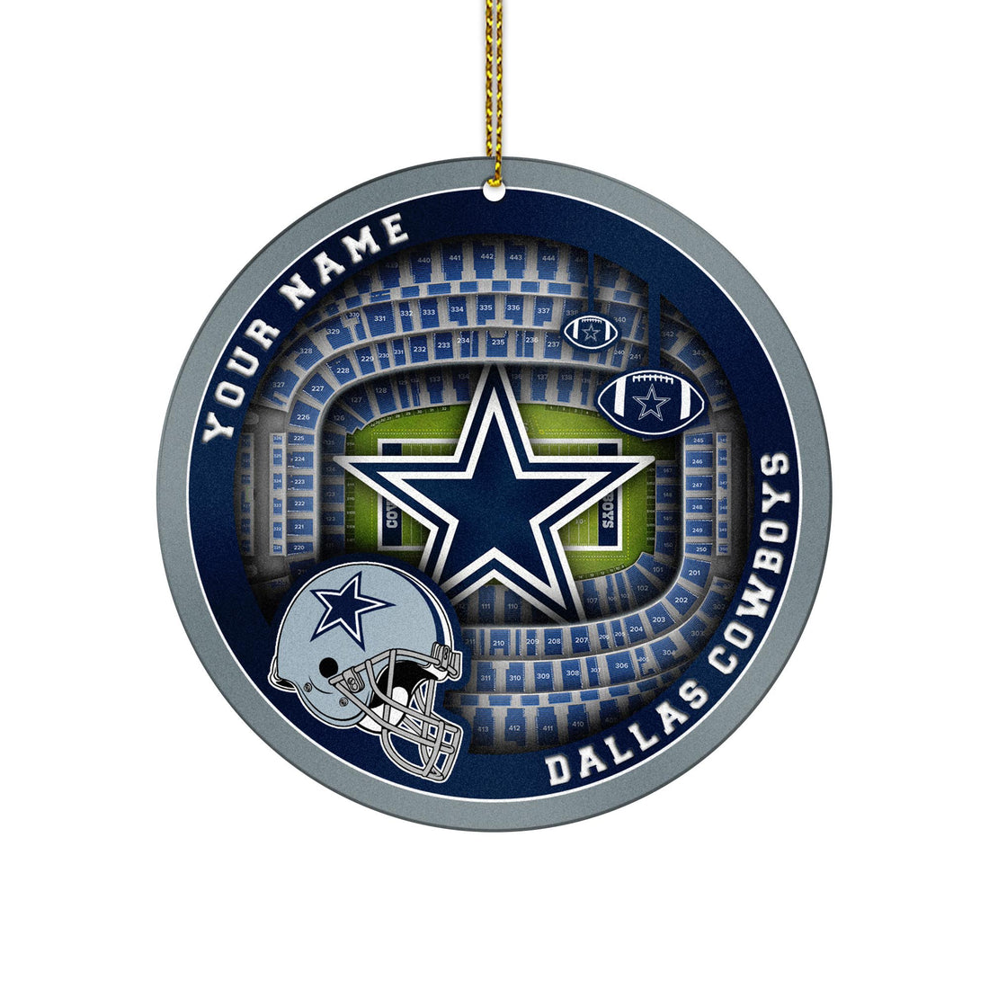 Dallas Cowboys Stadium Circle Aluminium Custom Ornament 2 Side Trending New Arrivals H52906 ETUG311023