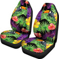 Dark Hawaiian Tropical Pattern Print Universal Fit Car Seat Covers GearFrost