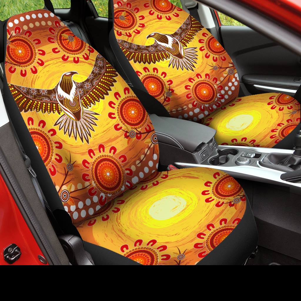 Aboriginal Decors For Car Power Eagle Car Seat Covers