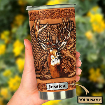 Personalized Deer Tumbler, Personalized Gift for Deer Lovers, Hunting Lovers