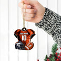 Denver Broncos 2 Layered Piece Wooden Ornament Custom Name And Number, Sport Team Ornament, Sport Gifts ETRG-52175