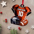 Denver Broncos 2 Layered Piece Wooden Ornament Custom Name And Number, Sport Team Ornament, Sport Gifts ETRG-52175